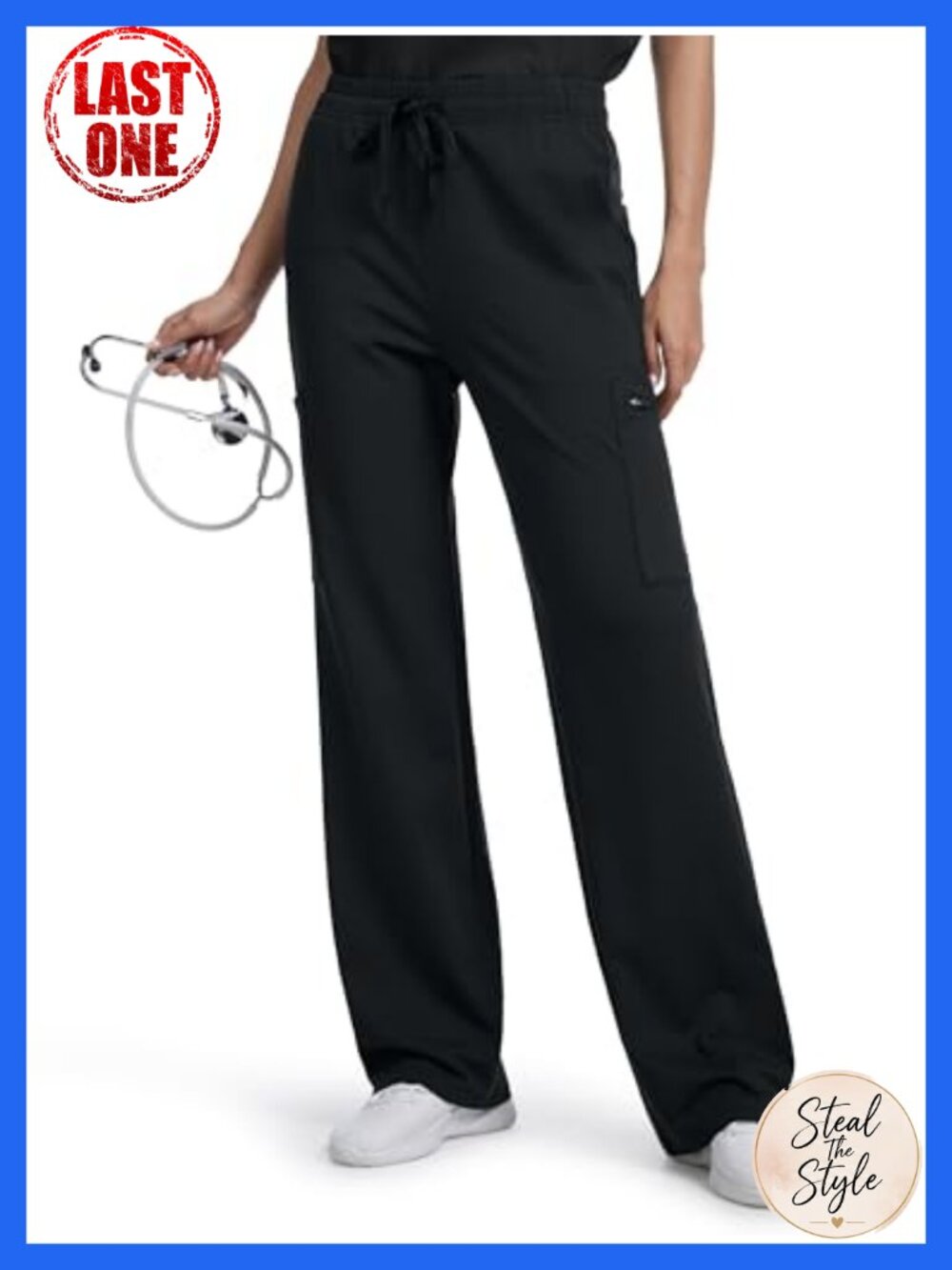 Wide Leg Scrub Pants High Rise Straight Leg Yoga Medical Uniform 7 Pockets